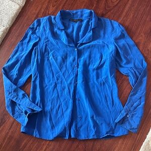 ANTONIO MELANI Vibrant Blue 100% silk Shirt size small